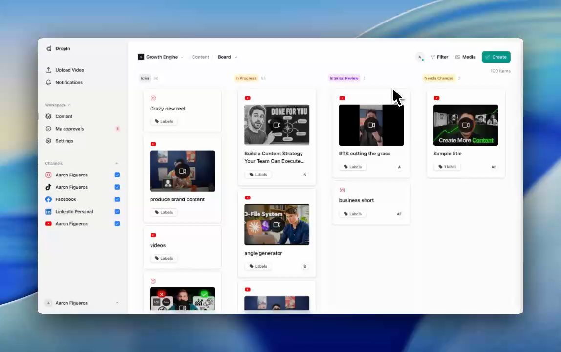 DropIn content board